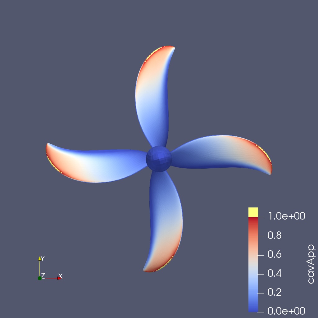 cavitation map of optimized propeller